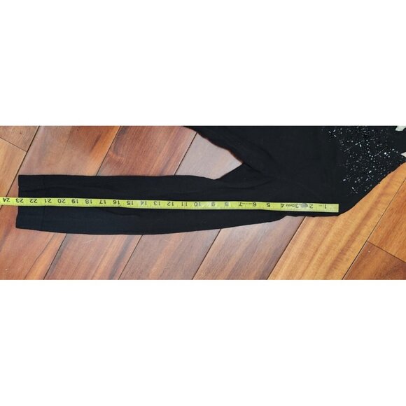 Tory Burch Merino Wool Beaded Tunic Top Black L Embellished V-Neck Long Sleeve - Picture 12 of 14